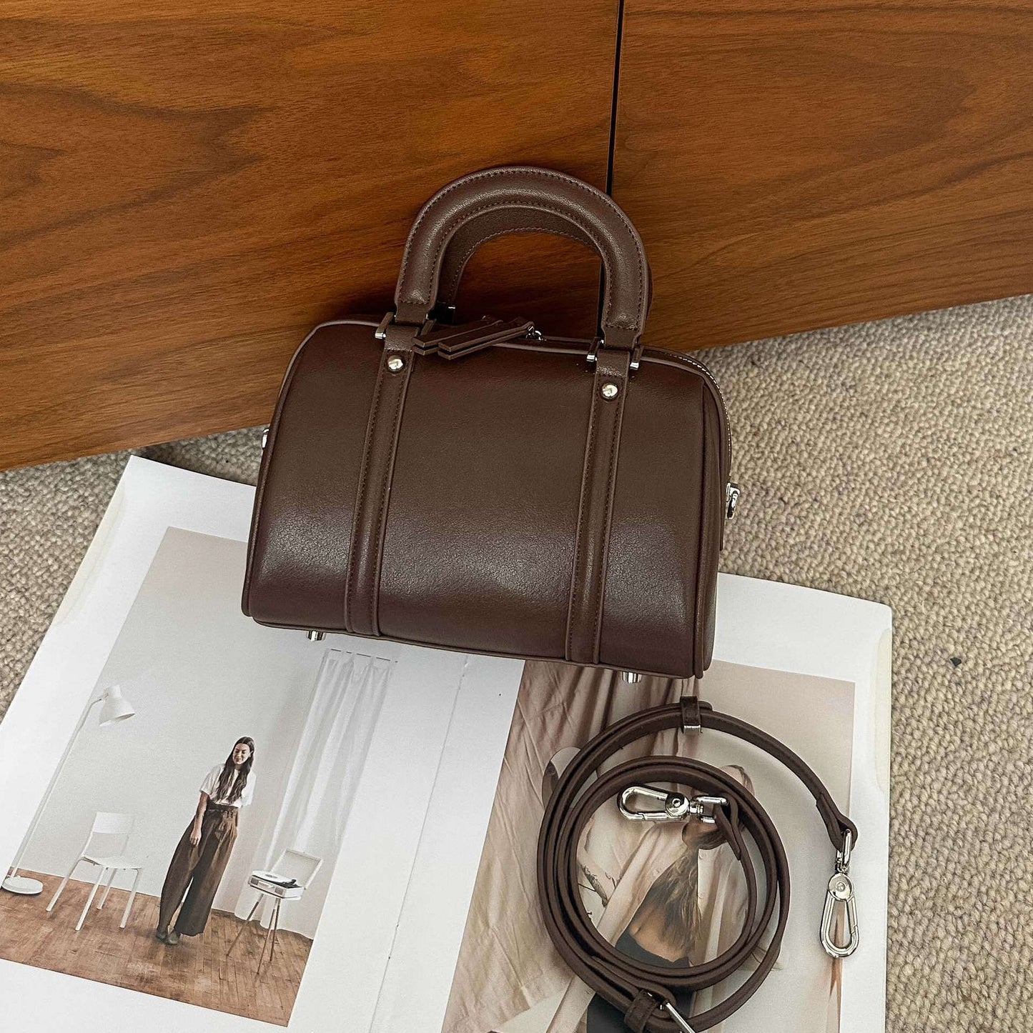 Leren schouder tas
